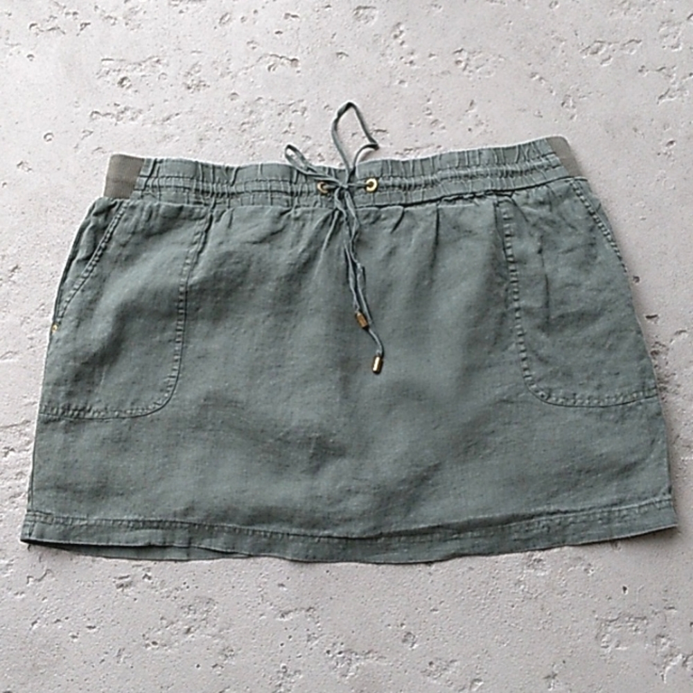 Linen skort sage green Size XXL